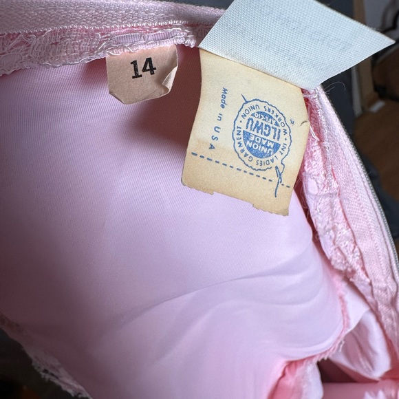 Vintage 1950s Lace Pink Dress Sheer Slip Union ILGWU - Picture 5 of 5